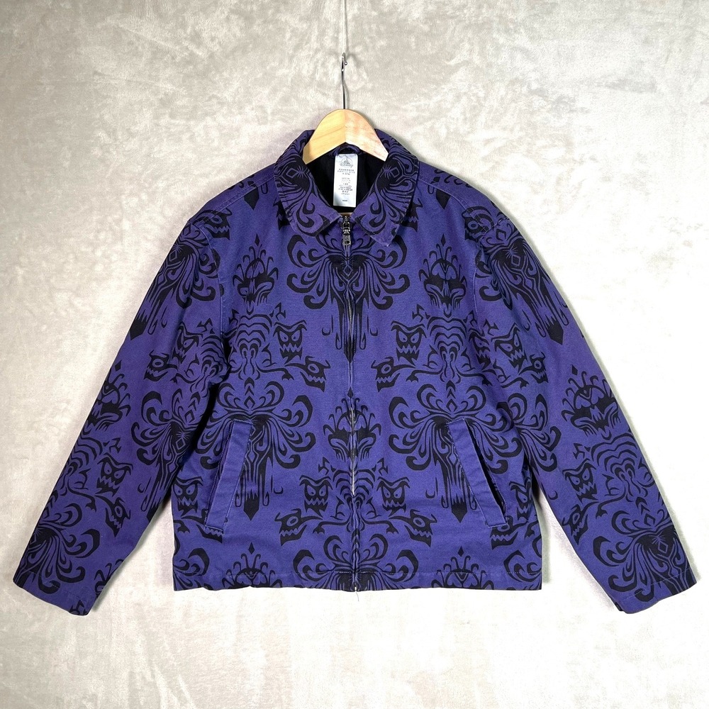 Disney Parks The Haunted Mansion Wallpaper Jacket for Adults Size M Purple